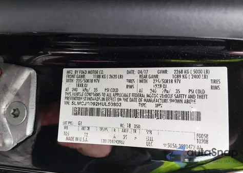 2017 Lincoln Mkc Premiere z USA, uszkodzony, nr VIN 5LMCJ1D92HUL50803